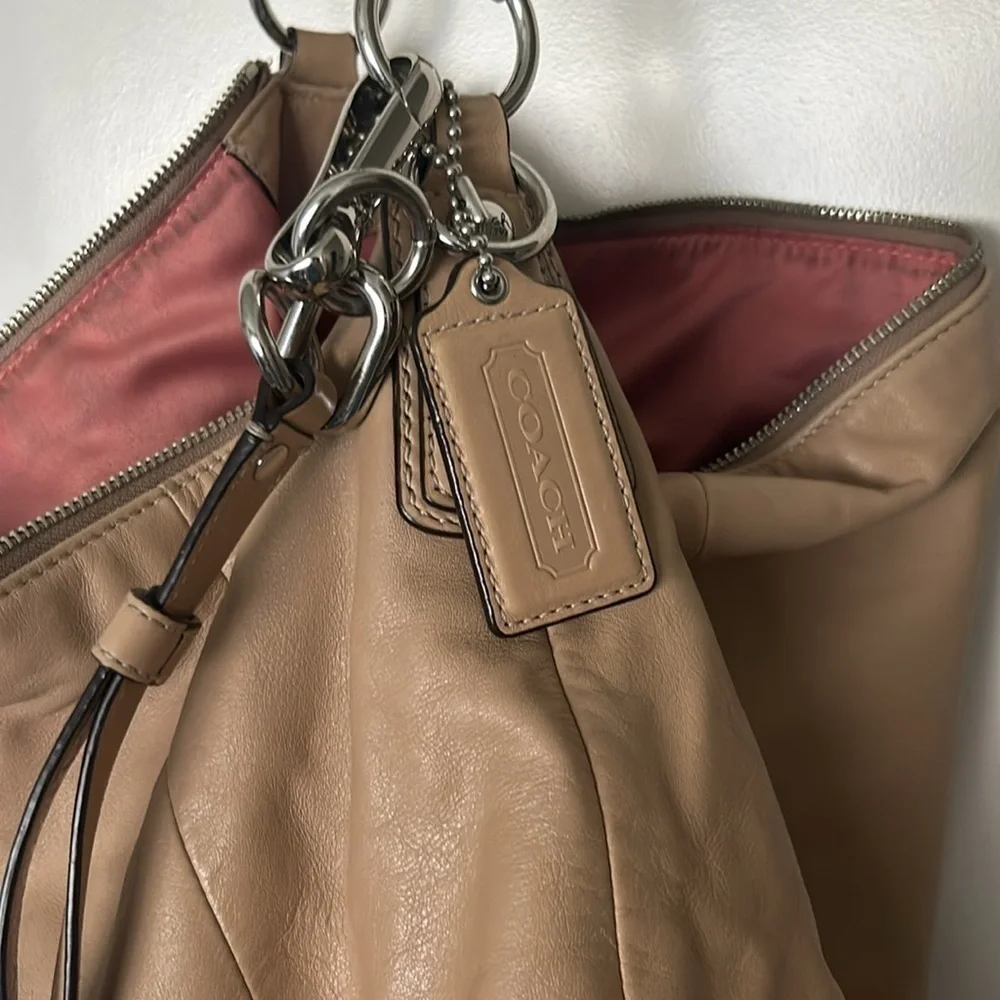 COACH Kristin Leather Crossbody Beige Convertible Shoulder Bag 14769